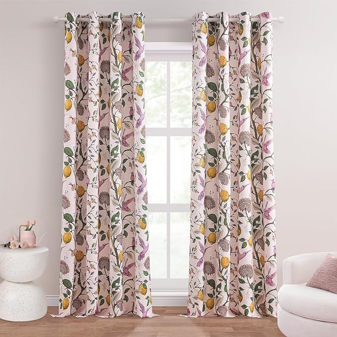 Topfinel Pink Curtains 102 Inches Long Cute Sound Dampening Pretty Vintage by Topfinel