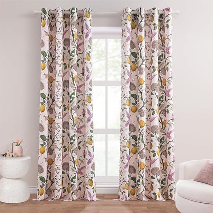 Topfinel Pink Window Curtains 96 Inch Long Cute Heat Block Vintage Farmhouse by Topfinel