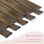 WENNALIFE Tape in Hair Extensions Human Hair Balayage Chocolate Brown to Caramel Blonde Tape in Extensions, 10pcs 30g 20 inch Remy Invisible Tape Ins Straight Soft Real Human Hair Tape in Extensions