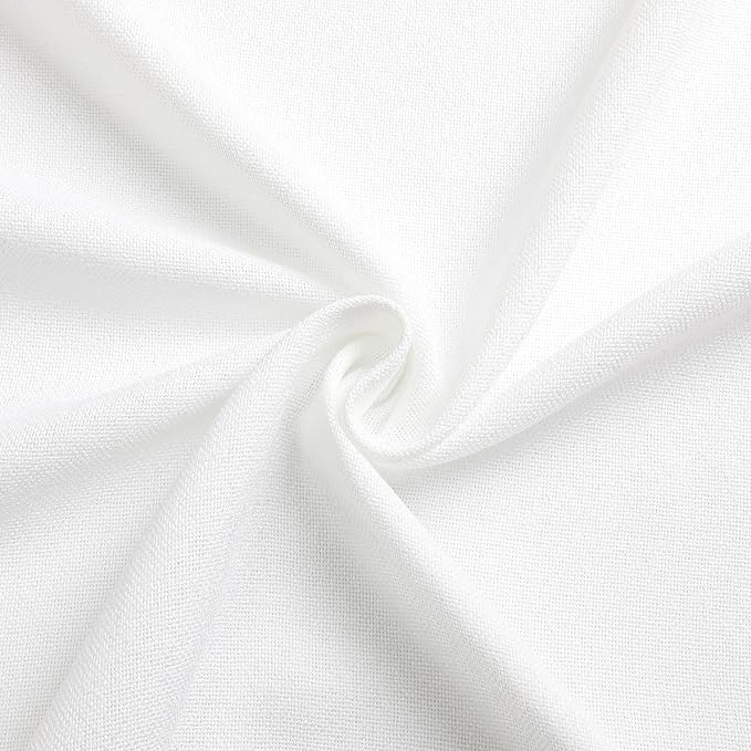 Tollpiz Short Linen Curtains Living Room Rod Pocket Semi Sheer Curtain Burlap - Image 9