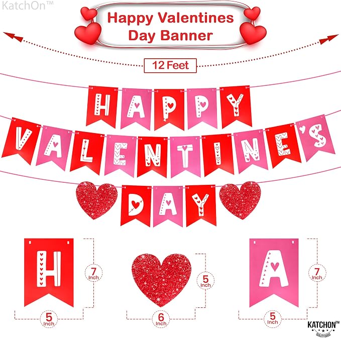 KatchOn Valentines Day Decorations Arch Set, Love Balloons Script, Heart - Image 2