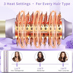 Hair Dryer Brush 8-in-1 Dual Voltage Hot Air Styler – Fast-Drying 110,000 RPM Ionic Blow Dryer with Straightener & Curler Attachments, Frizz-Free Volumizing Styler with Protective Hard Case-Purple