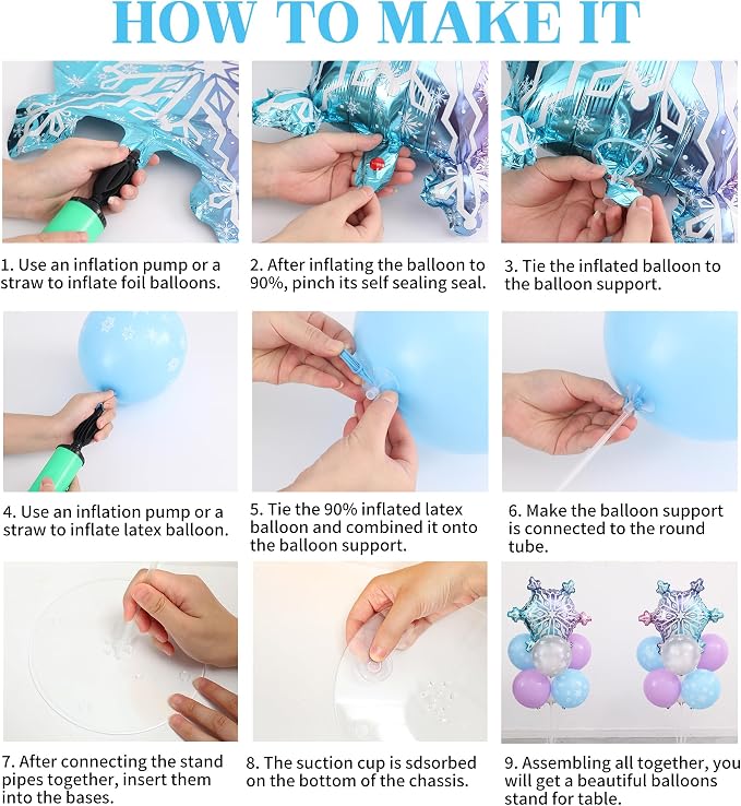 Snow Balloon Table Centerpiece Stand Kit 2 Sets - Image 4