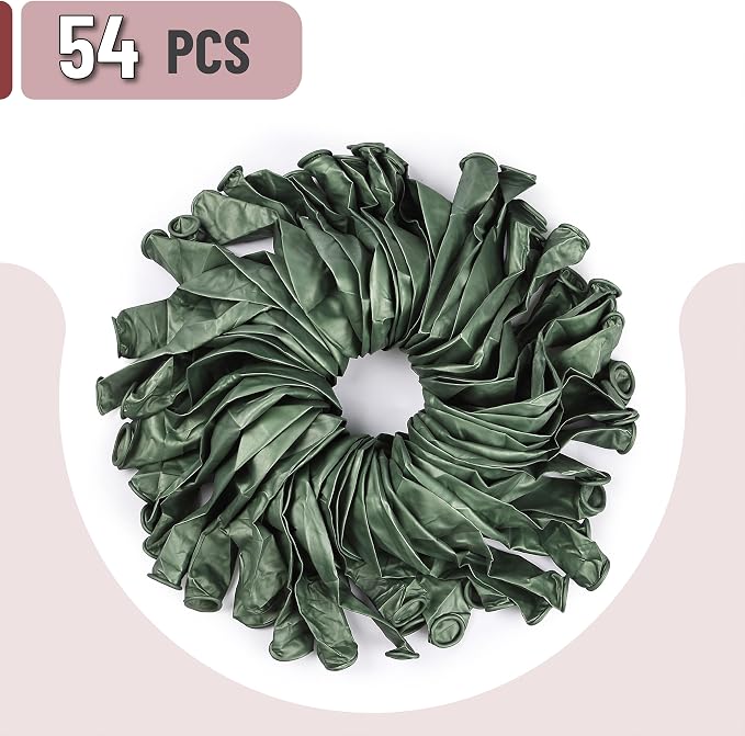 Mr. Pen- Metallic Balloons, 12 Inch, 54 Pack | Latex Metallic Sage Green - Image 2