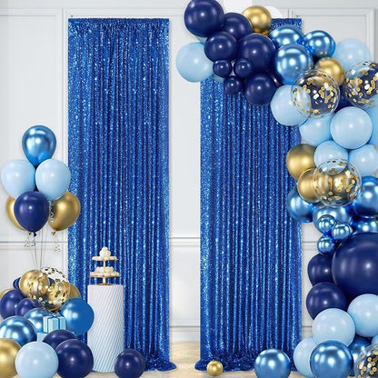 4 Pack Royal Blue Curtains 2ftx8ft Sequin Backdrop Drapes - Image 3