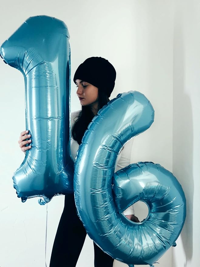 Blue Number 6 Balloon 40 inch, Balloon numbers party supplies, deco photo shoot - Image 5
