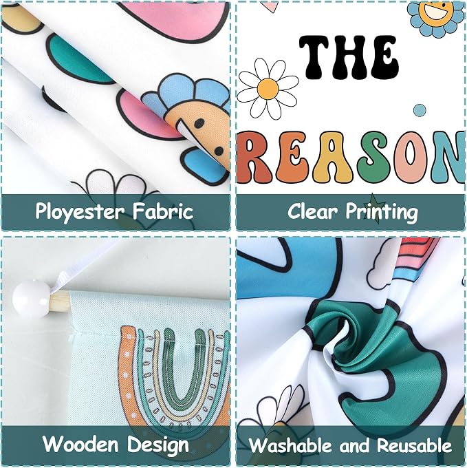 2 PCS Boho Welcome Banner for Classroom Door Decorations Back to School Banner - Image 3