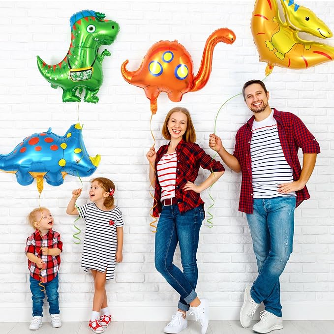 7 Pcs Dinosaur Balloons, Baby Dinosaur Foil Balloons, Giant Dino Animal Mylar - Image 6