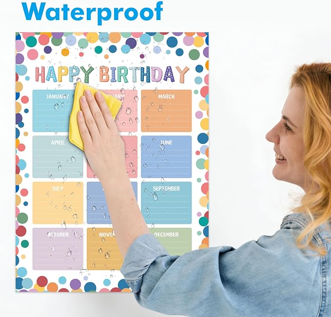Classroom Birthday Chart with 20 Glue Dots, Boho-Style Classroom Decoration - Image 4