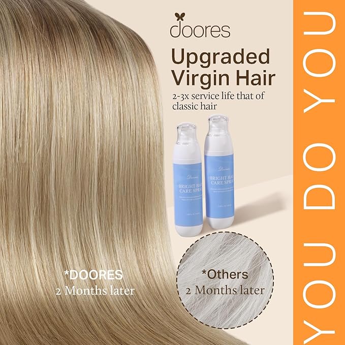 DOORES Clip in Hair Extensions Human Hair, Balayage Medium Copper to Sandy Blonde 120g 7pcs 20 Inch, Remy Human Hair Extensions Clip in Straight Natural Weft