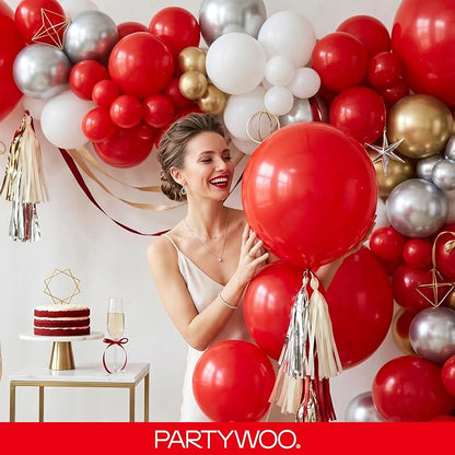 PartyWoo Red Balloons 152pcs Different Sizes of 18 12 10 5 Inch | Balloons - Image 9