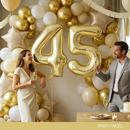 PartyWoo Number Balloons 40 Inch Gold Number 50 Kit 33pcs - Image 4