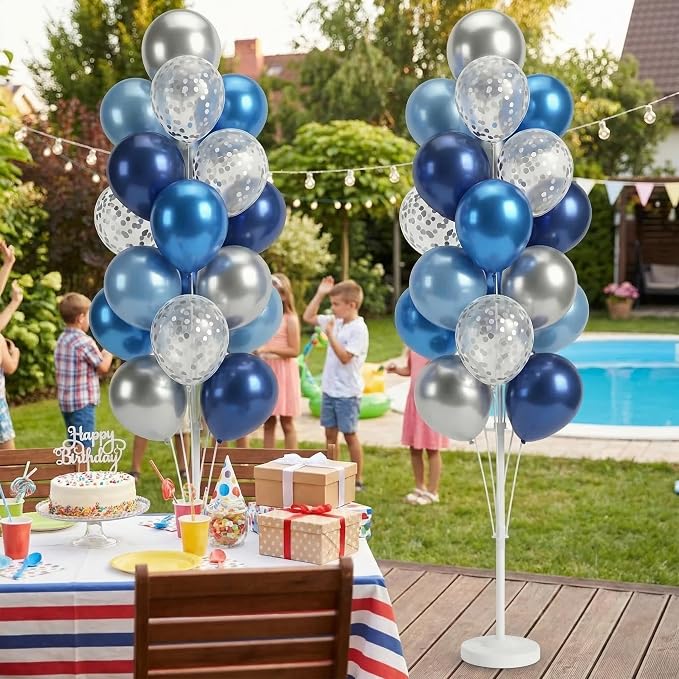 HIINS 2Set Blue Silver Balloon Column Kit - Image 8