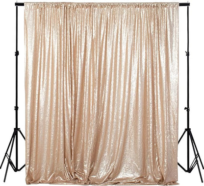 ShinyBeauty Sequence Backdrop Champagne 8FTx10FT Sequin Photo Backdrop by ShinyBeauty