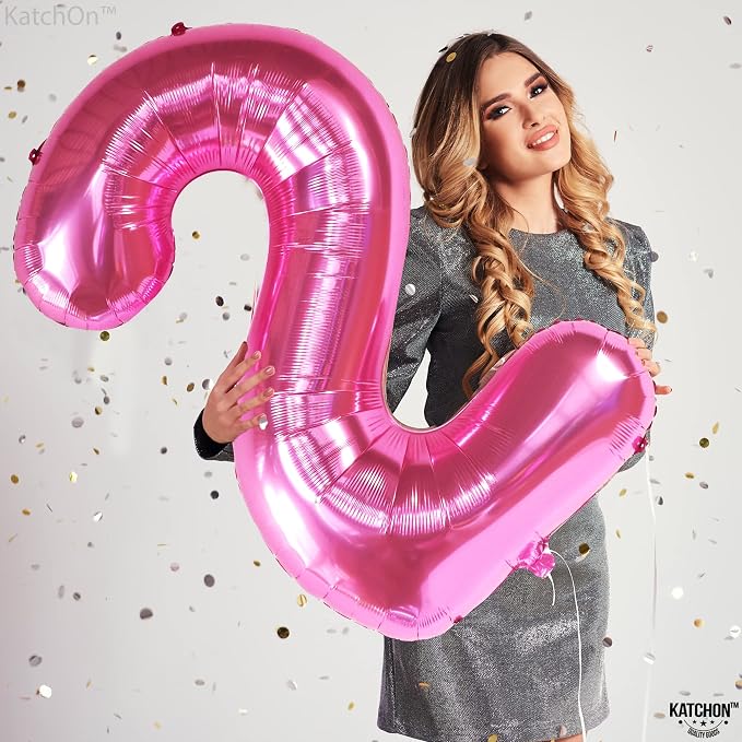 KatchOn, Hot Pink Number 2 Balloon - Image 5