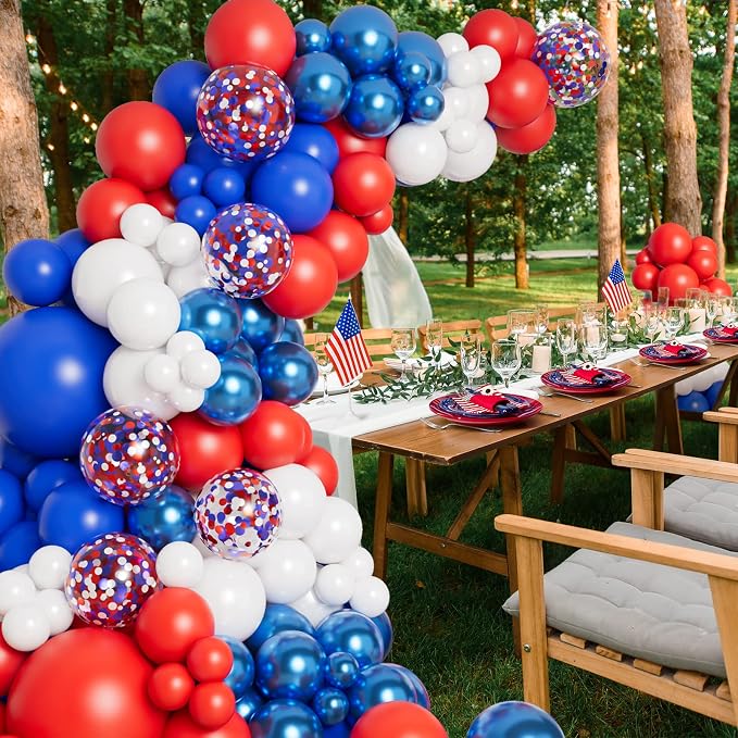 Red White Blue Balloon Garland Arch Kit - Image 4