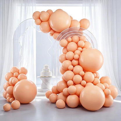 RUBFAC Peach Balloon Arch Kit Different Sizes Pastel Orange Balloons 129pcs | by RUBFAC