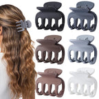 6 Pcs Hair Clips Small Claw Clips for Thin Hair Medium Matte Non-slip Hair Accessories for Women and Girls (Brown Grey)