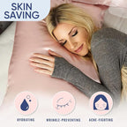 Blissy Silk Pillowcase - 100% Pure Mulberry Silk - 22 Momme 6A High-Grade Fibers - Silk Pillow Cover for Hair & Skin - Regular, Queen & King (Pink, Standard)