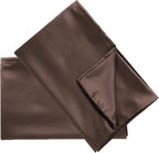 uxcell 2 Pack Silk Satin Pillowcase for Hair and Skin, Cool, Silky, Soft Breathable Pillow Cases King Size 20x36 Inch Sateen Pillowcase Brown with Envelope Closure