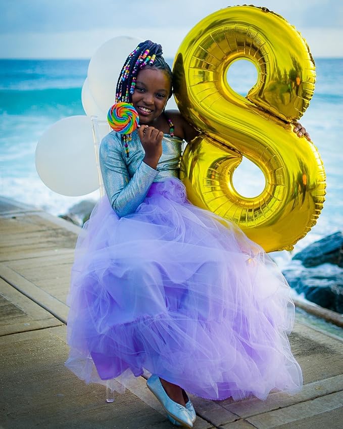 Gold 8 Balloon - Number Balloon 40 Inch, 8th Gold Birthday Decorations | Giant - Image 3