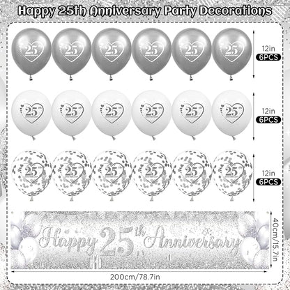 Silver 25th Wedding Anniversary Decorations - Image 2