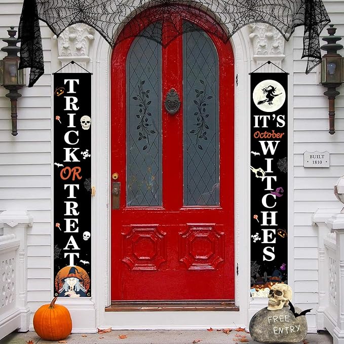 Hanging Halloween Door Decorations, 70-inch Front Door Banner Decor Porch Sign - Image 6