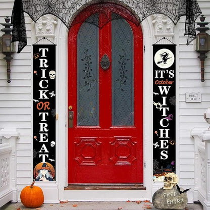 Hanging Halloween Door Decorations, 70-inch Front Door Banner Decor Porch Sign - Image 6