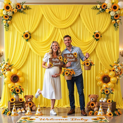 10 Panels Yellow Backdrop Curtains - Image 3