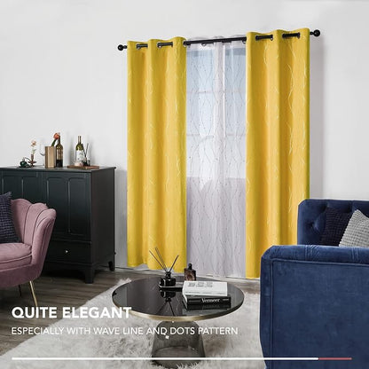 Deconovo Living Room Curtains 90 Inches Long, Thermal Insulated, Room Darkening - Image 3