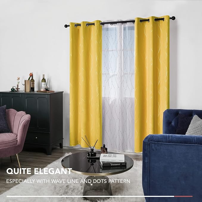Deconovo Living Room Curtains 84 Inches Long, Thermal Insulated, Room Darkening - Image 3