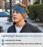 SUNMECI Lightweight Soft Fleece Headband - Breathable Ear Muffs for Men Women in Winter Running Cycling Ski Comfortable Warm for Clod Weather Sports