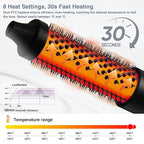 Infrared Bounce Brush, Heated Thermal Round Brush with Negative Ion Technology, 8 Heat Settings for Blowout Look with Hair Care Oil, Straightening & Curling, 1.5" Barrel for All Hair Types, Black