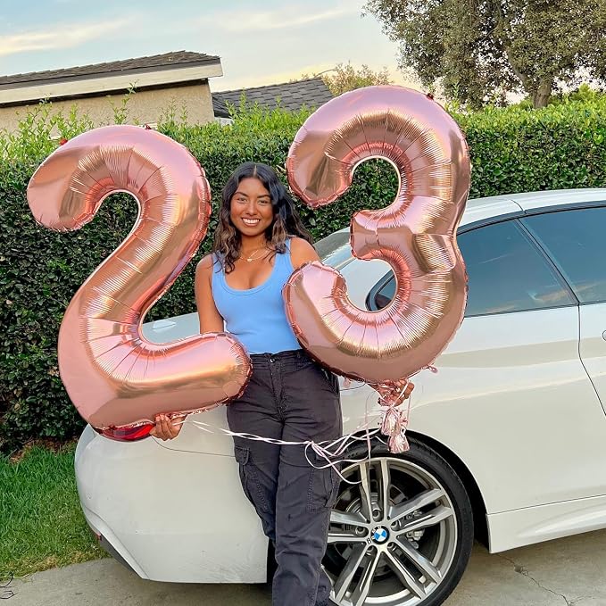 Rose Gold Number 6 Balloon 40 Inch - Image 4