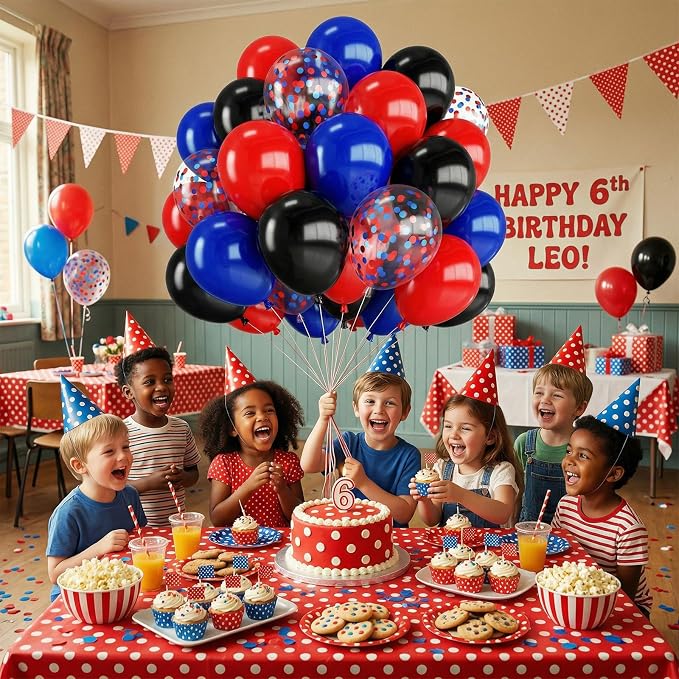 Red and Blue Balloons for Birthday Baby Shower Decorations | 12-inch red - Image 7