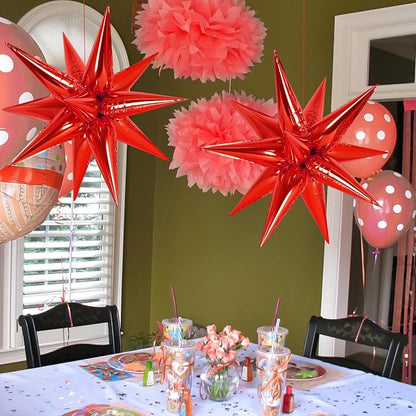 72 Pcs Star Balloons Foil Explosion Balloons Magic 12 Point Star Cone Balloon - Image 5