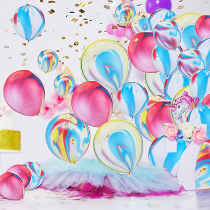 24 Pieces Tie Dye Agate Marble Balloons 12 Inches Tie Dye Swirl Latex Balloons - Image 6