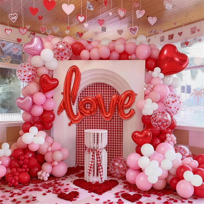 Valentines Day Balloon Arch Kit 114Pcs Red Pink White Balloon Garland Kit - Image 5