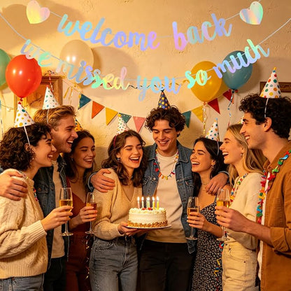 Iridescent Welcome Back We Missed You So Much Banner NO DIY | Pre-Strung - Image 5