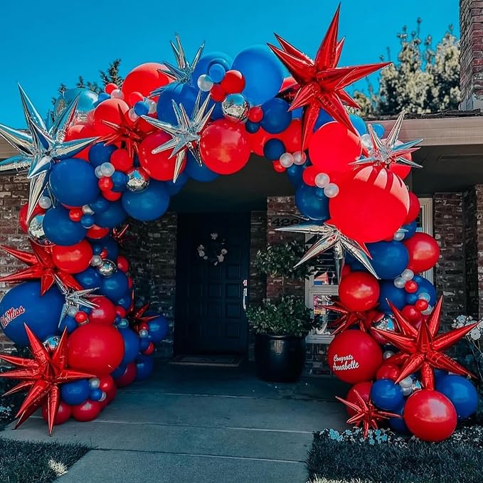 Red Blue Silver Balloon Arch Garland Kit, 4th July Patriotic 250th Anniversary - Image 2