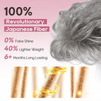 REECHO Hair Topper, Short Wiglet Hair Topper for Women with Thinning Large Coverage Synthetic Top Crown Hairpiece for Women - Grey