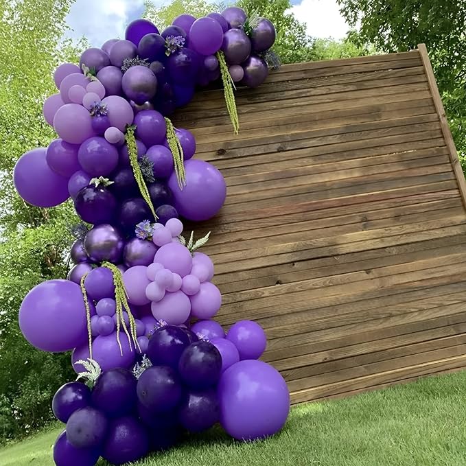 Voircoloria 110pcs Dark Purple Deep Purple Latex Party Balloons, 12inch | - Image 6