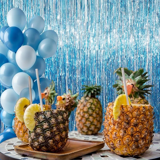 GOER 3.2 ft x 9.8 ft Metallic Tinsel Foil Fringe Curtains Party Photo Backdrop - Image 4