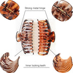 5.5 Inches Extra Large Hair Clips for Long Thick Hair Women’s Jumbo Hair Claw Clips 2 Counts in Set Hair Accessories (light leopard and coffee leopard)