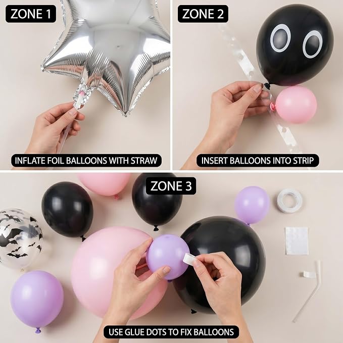 Halloween Balloon Arch Garland Kit, Spooky Party Decorations Background Supplies - Image 3