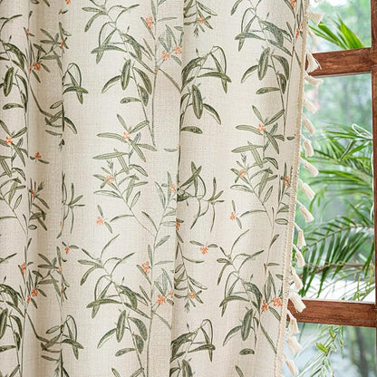 ENJOYBRIDAL Floral Curtains 63 Inch Length Semi Sheer Boho Drapes - Image 6