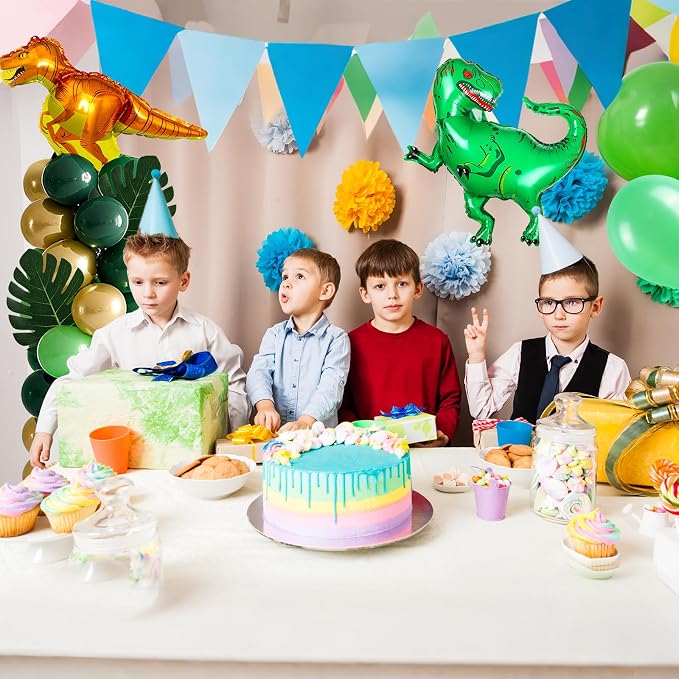 2 Sets Dinosaur Balloon Column Stand Kits Adjustable Green Gold Balloons Column - Image 7