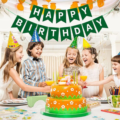 Hooqict Happy Birthday Banner Dark Green Birthday Party Decorations Green Party - Image 6