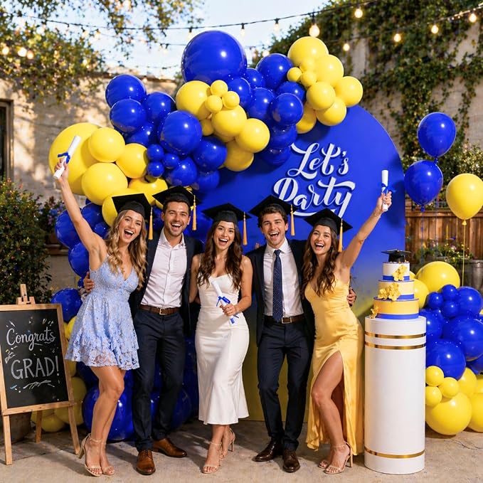 131pcs Blue and Yellow Balloon Arch Kit - Image 6