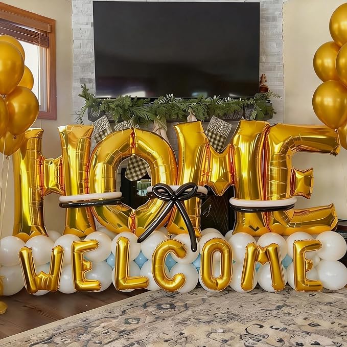 40Inch Gold WELCOME HOME Letter Balloon - Image 4